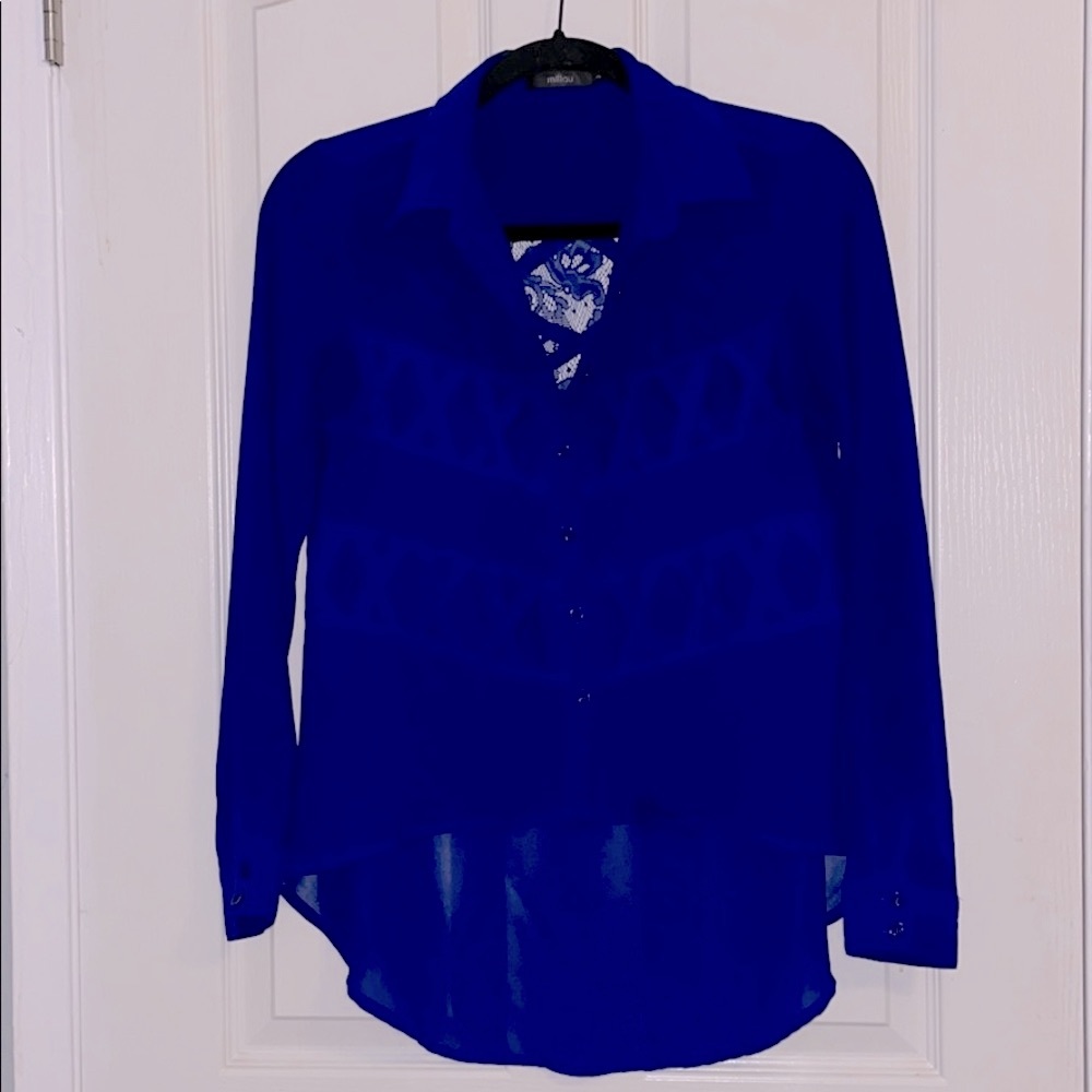 millau high low long sleeve blouse